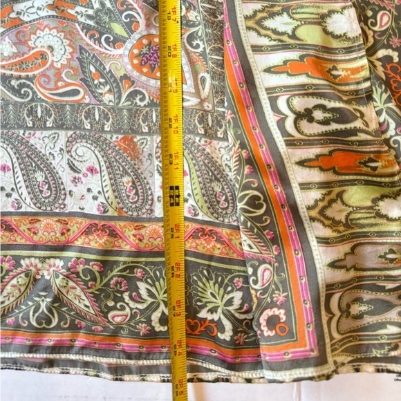 Chico’s Black Label Cairo Print 100% Silk Boho Poncho Tunic Kaftan Large XLarge - Picture 9 of 9